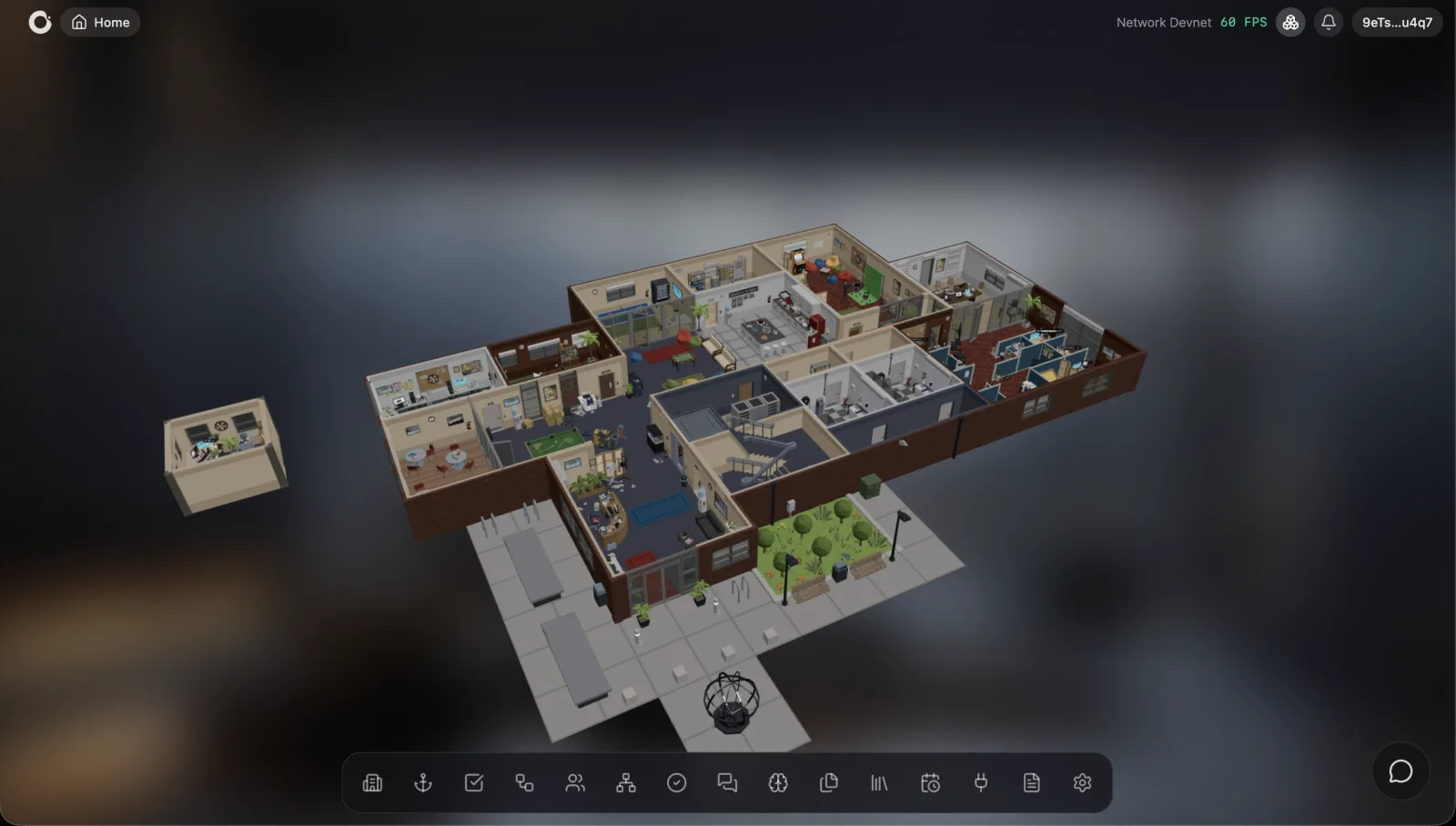 OCCA OS — live 3D office view of an agent-run company